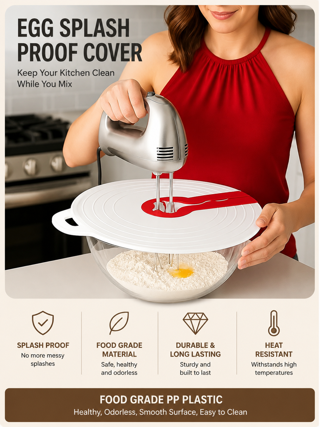Splash Proof Mixing Bowl Cover