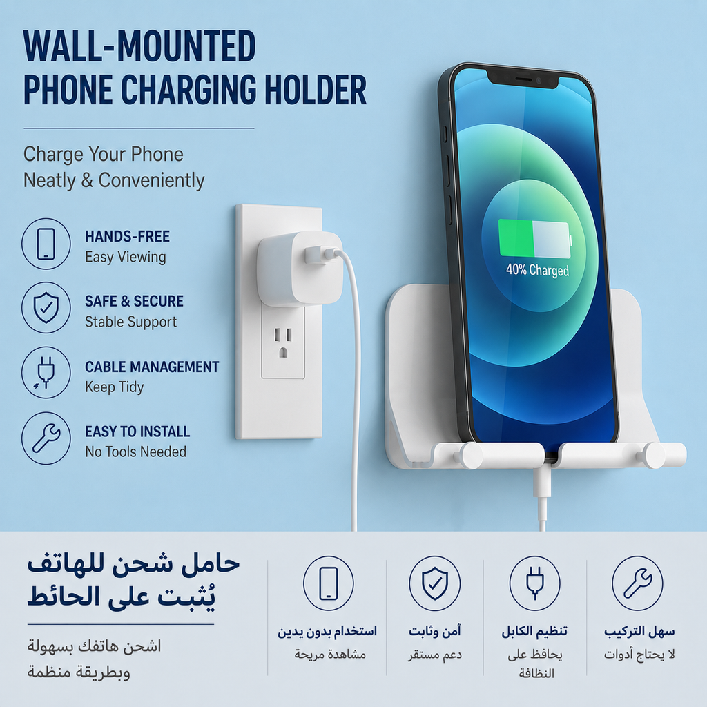Wall Mounted Phone Charging Holder